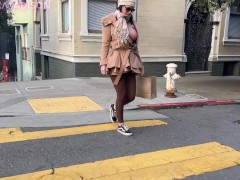 Horny Wife Exposing Nipples And Pussy While Shopping