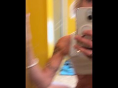 Piss Slut pissing in mirror and watching myself!
