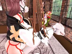 Beautiful submissive furry has Hogtied Orgasm