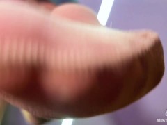 POV foot worship, Goddess above you put her fragrant nylon soles into your mouth