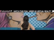 Solo naked babe Angel Kriss starts to rub her pussy in VR.