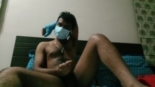 Hairy Desi guy casually masturbating after work