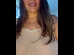 Addictive big breast in transparent top. Financial domination