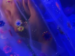 Squeezing a Big Natural Pair of Tits!