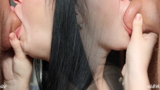 Hot Brunette Love Fucking Her Throat. Close Up Deepthroat Swallow.
