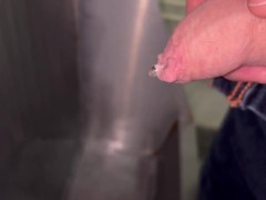 Almost got caught in public toilet videoing myself peeing