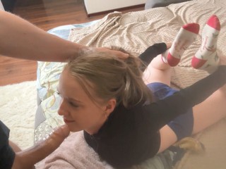 I Teach her Throat Blowjob. she is a Good Student.
