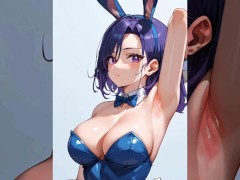 【変態アニメ】巨乳バニーガールの臭いムレムレの汗だくボディ・脇フェチ・匂いフェチ - Screenshot 10 of 16 - Japanese