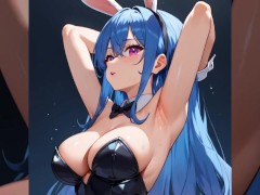 【変態アニメ】巨乳バニーガールの臭いムレムレの汗だくボディ・脇フェチ・匂いフェチ - Screenshot 2 of 16 - Hentai Anime
