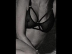 Beautiful brunette dancing on the bed 6/16