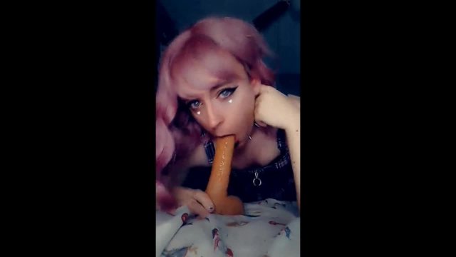Goth Girl Sucks HUGE Cock