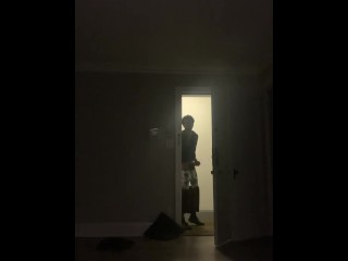 Strokin my Long Dick with my Door Open