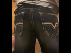 Desperate after work toilet piss #4  + farts in jeans