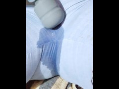 Using Wand outside my shorts - Came and squirted TWICE! - Screenshot 8 of 16 - Cum In Panties