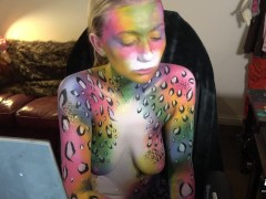 Rainbow Leopard Body-Paint Nude Timelapse