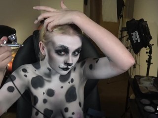 Dalmatian Puppy Girl Body-Paint Nude Timelapse