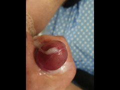 Jerking off my dick, great orgasm, lots of cum