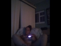 White girl always gets horny when playing video games and she will fuck later