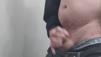 Stroking  fat cock big cum load