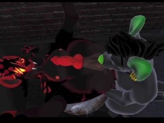 Futa yeen gets fucked by punk rat in an ally