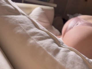 HOT PILLOW HUMPING IN SILK PANTIES 🔥ASS POV 🔥🍑