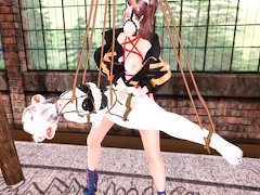 Furry Is Tied Up And Fucked By A Big Cock Futanari In A BDSM Room