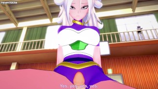 Android 21 von Dragonball Z trainiert mit einem Footjob! Hentai POV