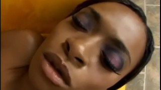 Ebony slut drilled hard and deep