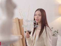 Kwini Kim - Petite asian babe fucks muscular guy - Screenshot 1 of 16 - Fingering