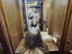 Fucking Big round Ass Polina on the edge of the bed while she asks for more