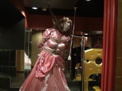 プリンセス女装自縛、アナルバイブとローターでオナニー