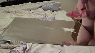 Big load of cum on the mirror 😈💦