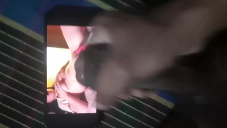 My Horny dick shoots while jerking off watching solo_mea masturbate  |Cum tribute