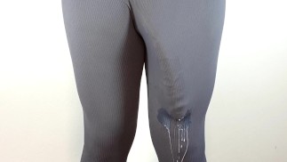 Big dick hands free cumshot in pants