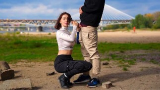 💦Public Sex Vlog: Deepthroat & unexpected pussy creampie