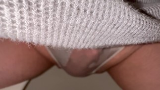 POV: soaking my roommate’s HOT WHITE PANTIES trying to be quiet so I don’t wake her up 💦