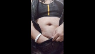 My woman from behind poking my navel