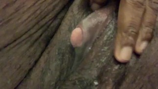 Dripping wet Chubby FTM plays with fat clit