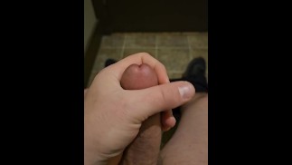 Risky Office Bathroom Solo Masturbation With Cum Shot