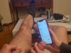 Girlfriend uses boyfriend's dick on cellphone - Screenshot 15 of 16 - Phone