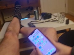 Girlfriend uses boyfriend's dick on cellphone - Screenshot 16 of 16 - Amateur Couple