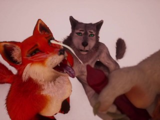 Сексуальные фурри трахают большой член на улице в хардкорном сексе Wild Life