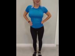 Black Yoga Pants & Blue Compression Shirt Try On