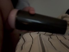 Wife caught me masturbating with a pocket pussy hard orgasm scream