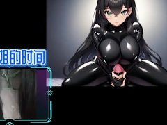 Mini's time_She is wearing a sleek latex suit