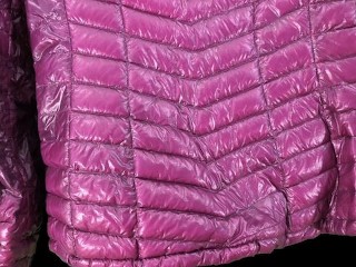 Cum on Girlfriend's Shiny Pink G.W. down Jacket