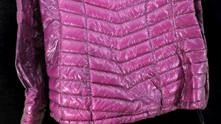 Cum on Girlfriend's Shiny Pink G.W. Down Jacket
