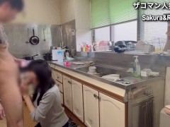 昭和レトロな台所で生々しいセックス/巨根ポルチオ開発/人妻/キッチン/即イキ連続絶頂/着エロ/着衣/生ハメ/日本人夫婦/カップル - Screenshot 7 of 16 - キッチン