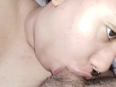 so greedy, she is choking deeply with her deep throat and so wet