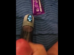 Stroking and pumping my balls with electric penis pump - Screenshot 13 of 16 - Stroking